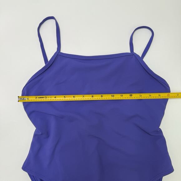 Wilo The Label Ribbed One Piece Swimming Bathing Suit Size Large Purple Cheeky - Picture 5 of 8